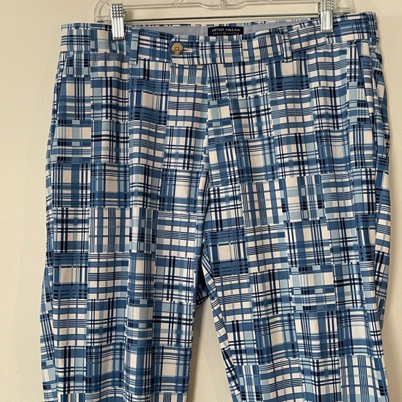 Peter Millar Crown Crafted blue madras performance trousers. - Picture 5 of 8
